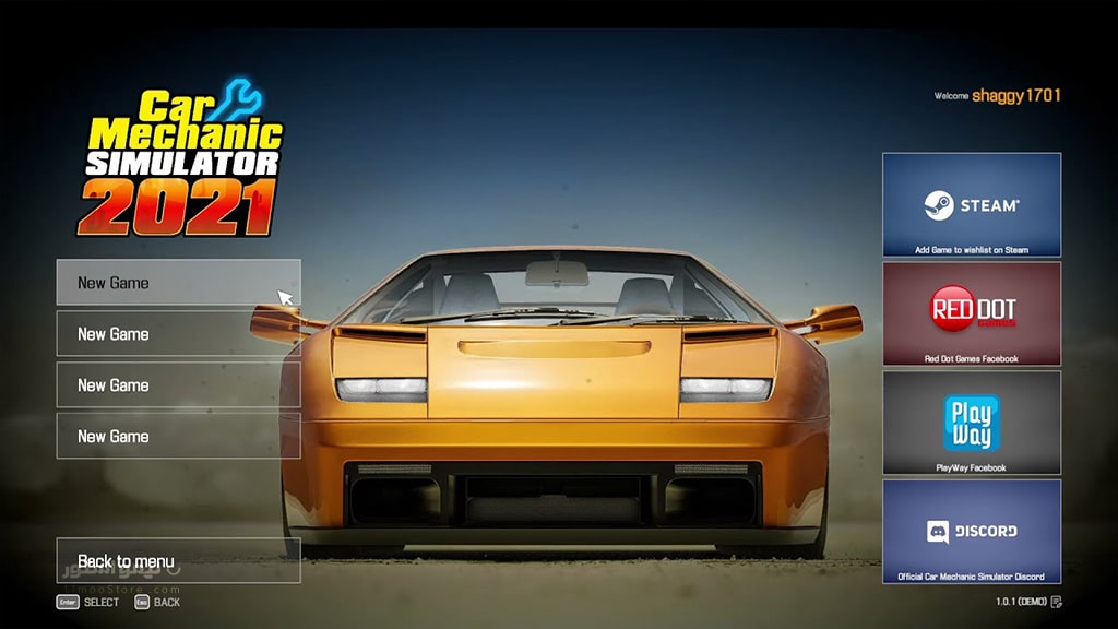بازی Car Mechanic Simulator 2021 برای PC 2 منوی بازی Car Mechanic Simulator 21